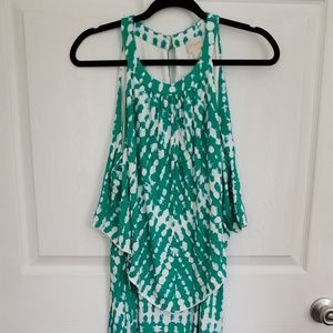 Chicos Green Bib Maxi Dress
